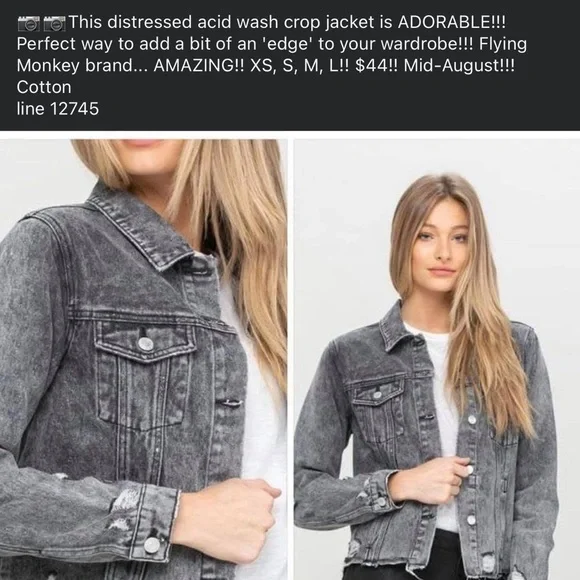 VERVET BY FLYING MONKEY Washed Black Denim Jacket - Picture 2 of 2